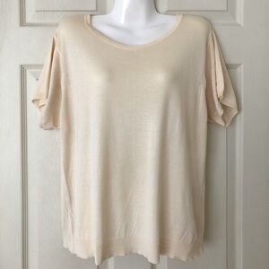 Vintage J. Crew Lightweight Short Sleeve Rayon/Cotton Sweater Tee Size Medium